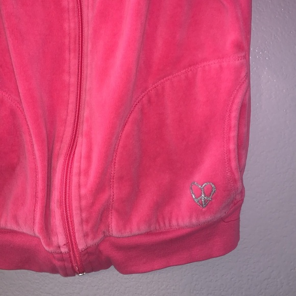 Ruby Moon Pink Velour girls 7/8 soft full zip up sweatshirt - Picture 4 of 6